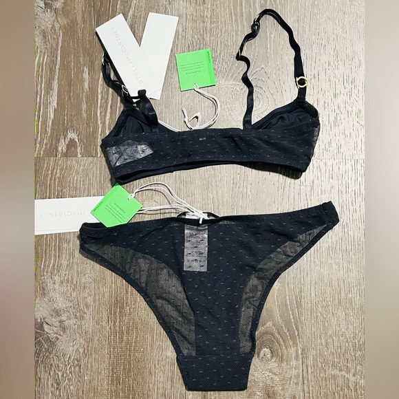 STELLA MCCARTNEY**Black Annabelle Dashing Bralette + Underwear Small**$189 - Picture 9 of 10